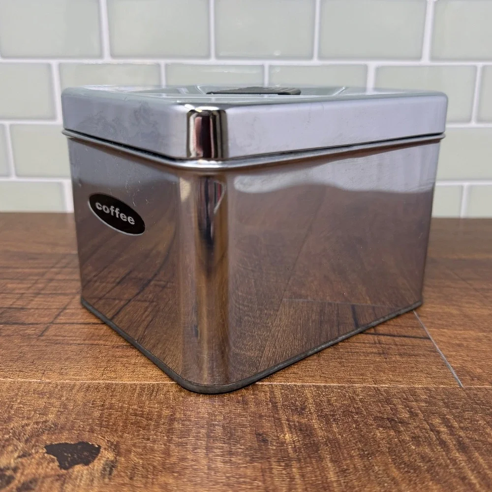 Vintage MCM Masterware Chrome Coffee Canister | Made in USA | Retro Kitchen